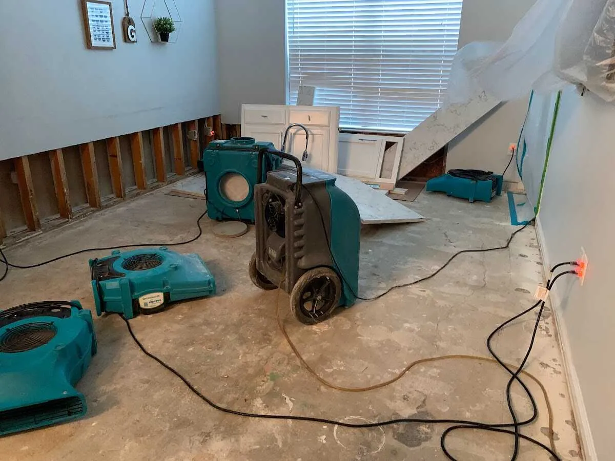 Dehumidifier in flood-cut room for Water Extraction & Removal in Meridian